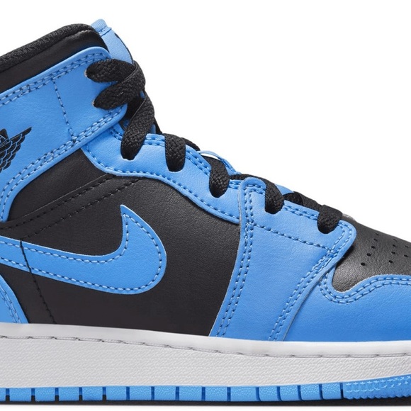 AIR JORDAN 1 MID GS UNIVERSITY BLUE BLACK DQ8423-401 SNEAKER SHOES size 10.5 - Picture 2 of 9